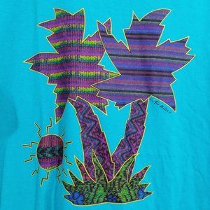 Russell Air Waves Pine Trees Size XL T-Shirt Green